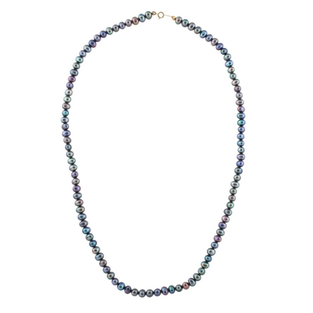 14K dyed multicolored genuine pearl necklace 16 inch